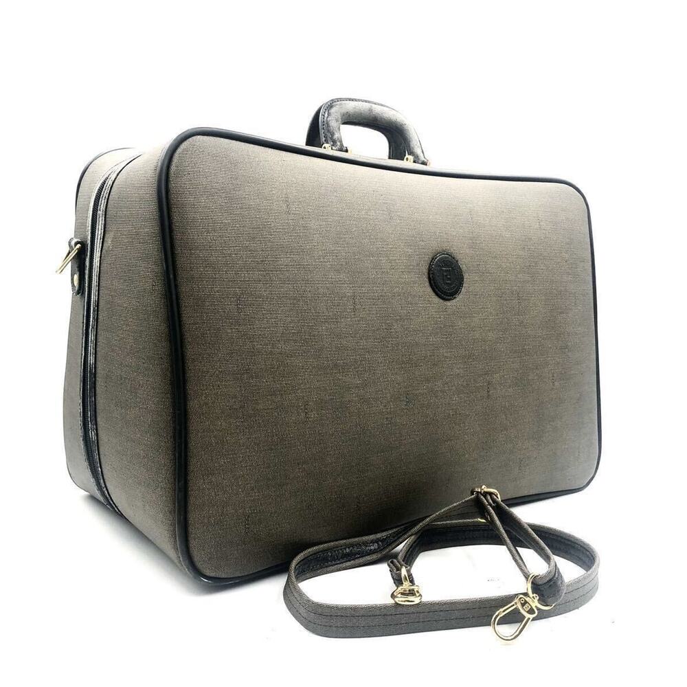 FENDI 2-way Large Capacity Trunk, Coated Canvas, Shoulder Strap, Bottom Studs